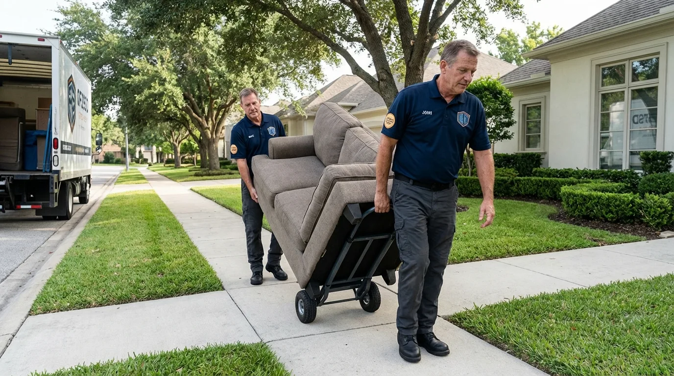 Local residential moving crew loading furniture in Piedmont, MO